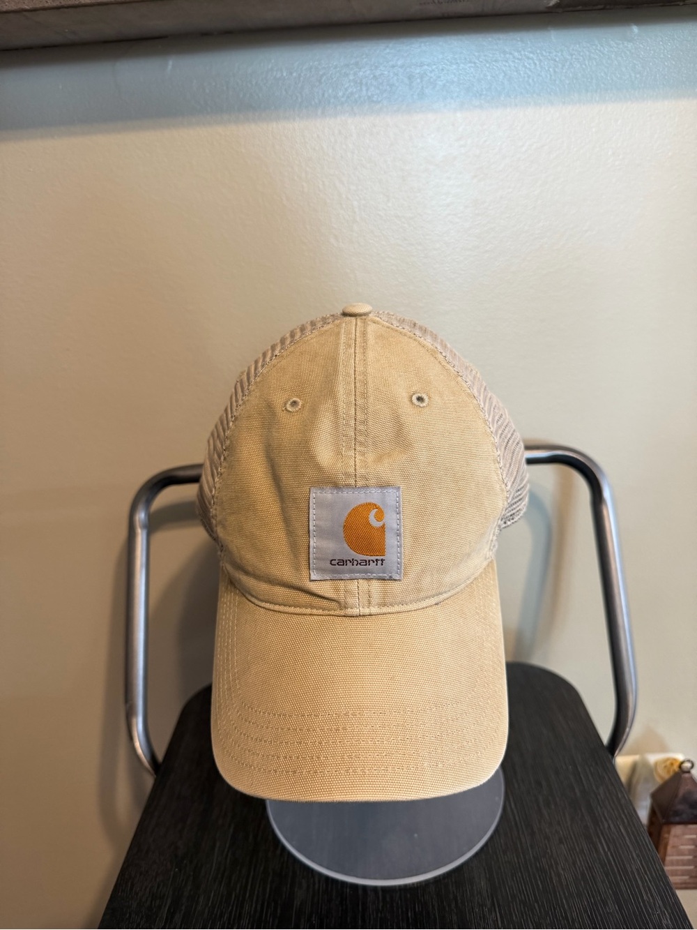 Carhartt Tan Canvas Mesh Trucker Hat Snapback Cap - Picture 2 of 8